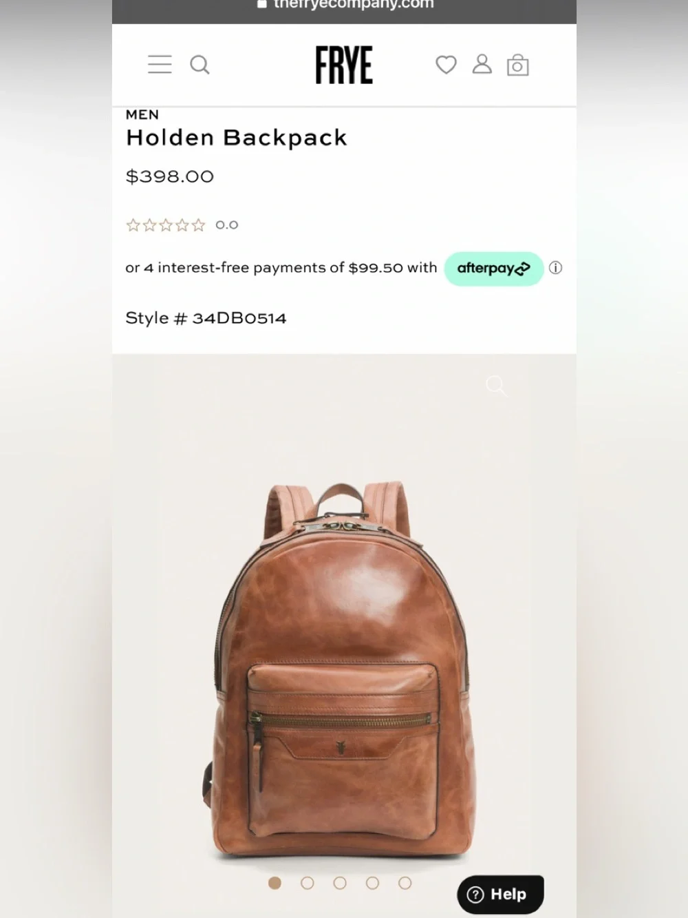 Authentic Frye Holden cognac leather backpack bag tote $398.00 purse satchel